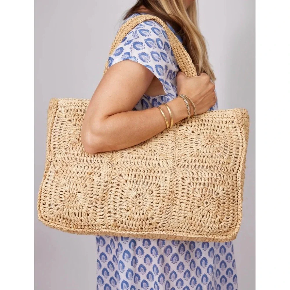 Hat Attack Straw Tote Portia Luxe Rafia Beach New